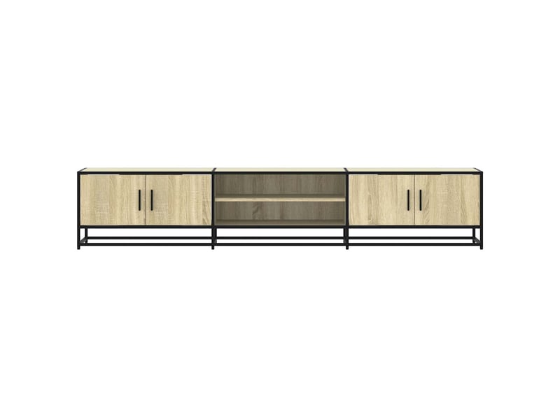  Meuble tv - banc tv - meuble de rangement chêne sonoma 210x35x41 cm bois d'ingénierie  - Conforama D