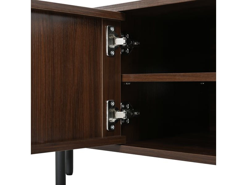  Meuble tv noyer 180 cm avec façade cannage et 4 portes  - Conforama B