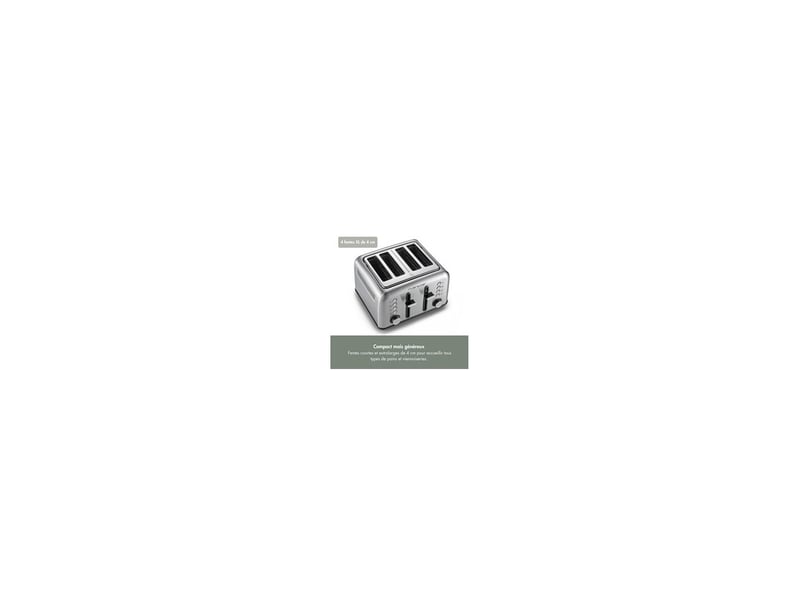  Grille pain 4 fentes courtes qgp240 inox brosse 1800 w 7 niveaux brunissage avec defrost reheat 8268053 - Conforama D