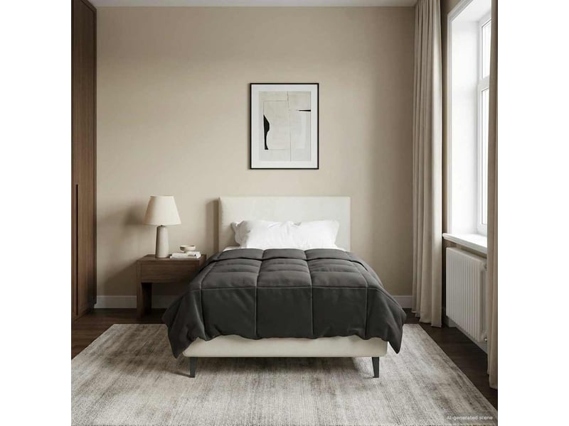  Duvet - couette complet toute l'année 155 x 200 cm 4 saisons anthracite  - Conforama B