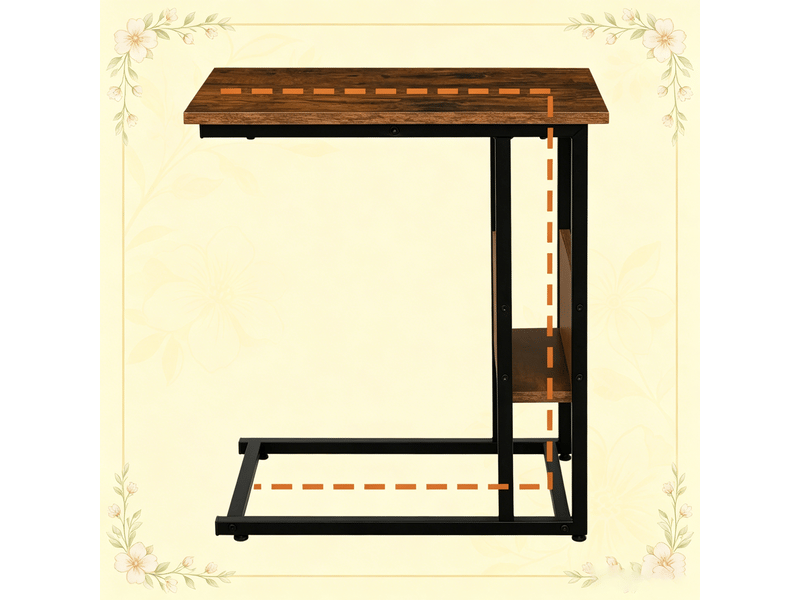  Table d’appoint étroite en c, petite table de canapé et support pour ordinateur portable  - Conforama D