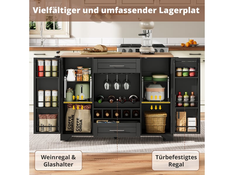  Chariot de cuisine multifonction - plan de travail rabattable 25 cm - dimensions 138x70x92cm - Conforama D