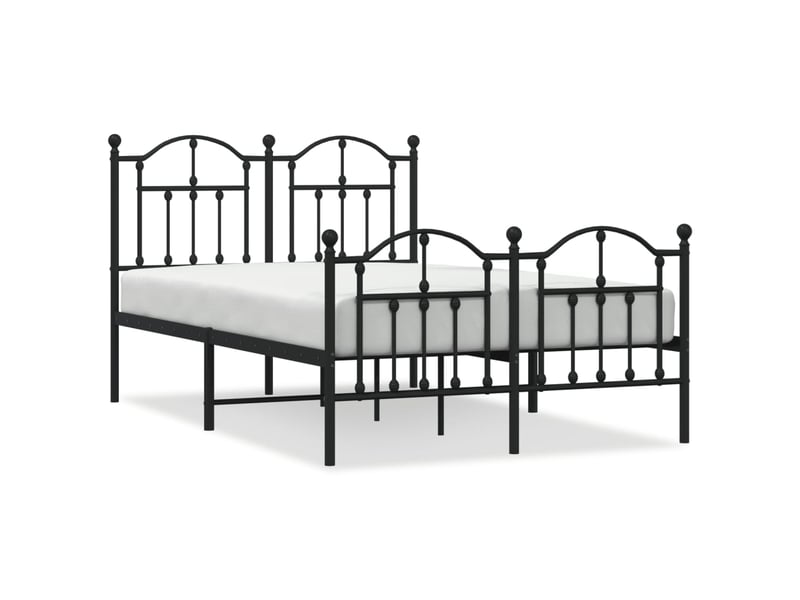  Lit double- lit adulte -  cadre de lit métal sans matelas avec pied de lit noir 120x190cm  - Conforama A