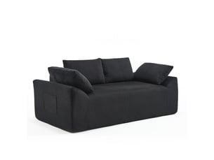 Canapé droit fixe <strong>STILVORA</strong> <strong></strong> 2 places Tissu noir
