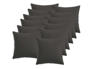 Lot de 12 housses de coussin heerlen gris foncé 40 x 40 cm tissu cf48980