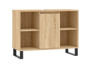 Meuble salle de bain rangement, commode chêne sonoma 80x33x60cm bois d'ingénierie shl5865