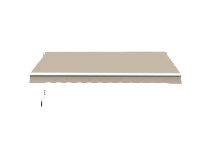 Store banne à enrouleur manuel 4 x 2,5 m avec housse imperméable, métal et aluminium, beige