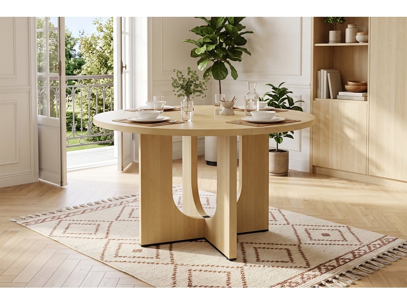  Table à manger ronde ø 120 cm, teinte chêne  - Conforama B