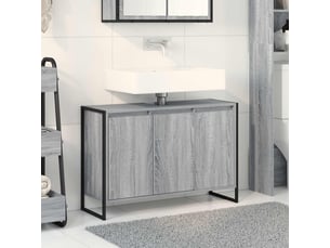 Cabinet de salle de bain, meuble de rangement gris sonoma 90x30x60 cm