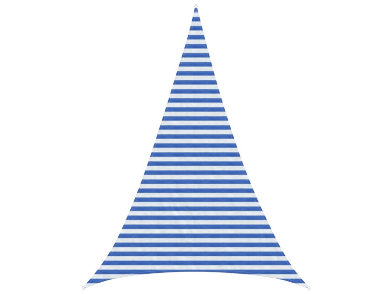 Voile d'ombre - voile d'ombrage - voile parasol 5 x 6 x 6 m hdpe triangulaire bleu et blanc - Conforama B