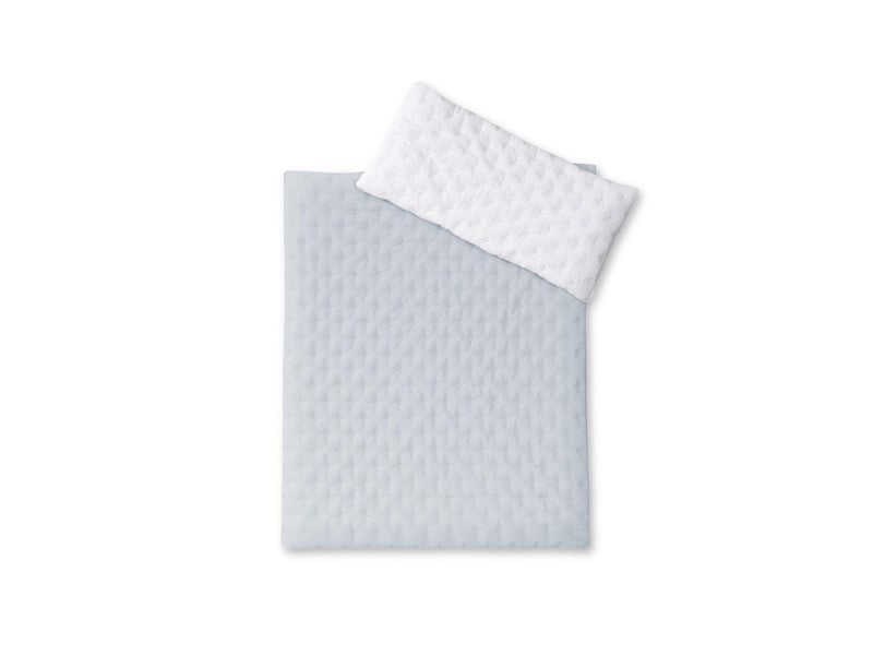  Berceau pliant en hêtre avec matelas - gaufré interbaby - bleu MINITI001-01 - Conforama C