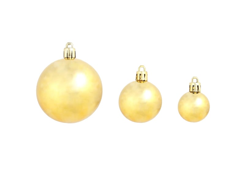  Ensemble de boules de noël 100 pcs 346 cm doré  - Conforama D