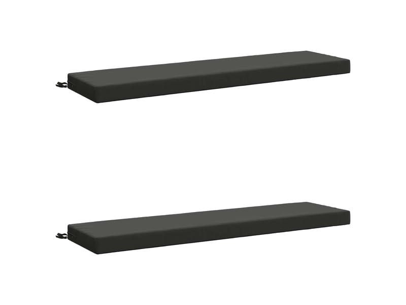 Lot de 2 coussins de banc, coussins d'assise soest 100 % polyester anthracite cf56966 - Conforama A