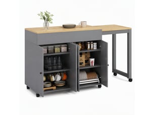 Buffet de cuisine coloris gris <strong>ELVMI</strong> <strong></strong>