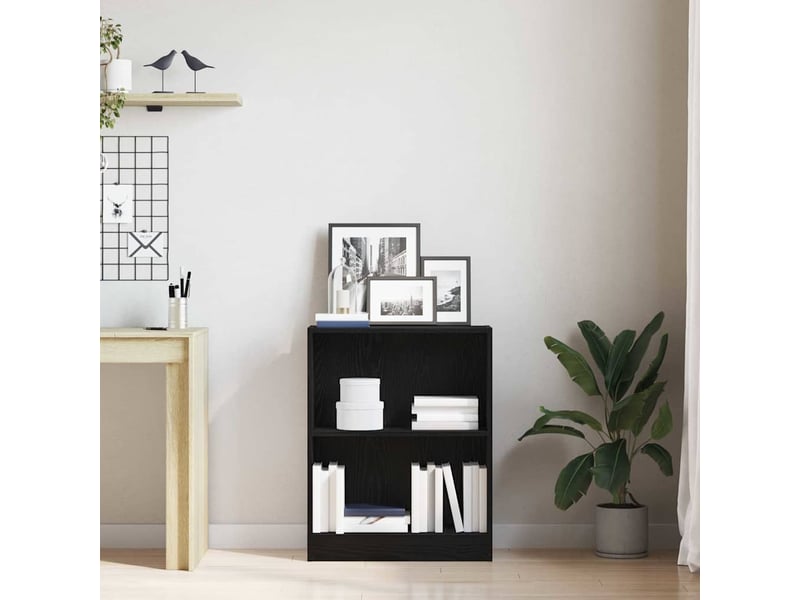 Bibliothèque, armoire à livres 60 x 24 x 76 cm bois d'ingénierie chêne noir  - Conforama D