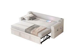 Lit simple 90x190 cm    coloris beige