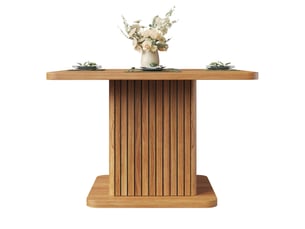 Table de salle à manger avec rangement intégré, ouverture à pression, en mdf, aspect bois foncé 80 × 80 × 76 cm