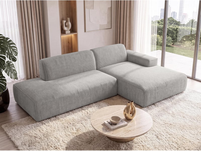  Canapé d'angle moderne didim duo, 288 cm, gris clair, revętement en velours d Didim Duo - Conforama D