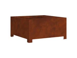 Brasero exterieur, foyer camping rouillé 80x80x40 cm acier patiné shl22569