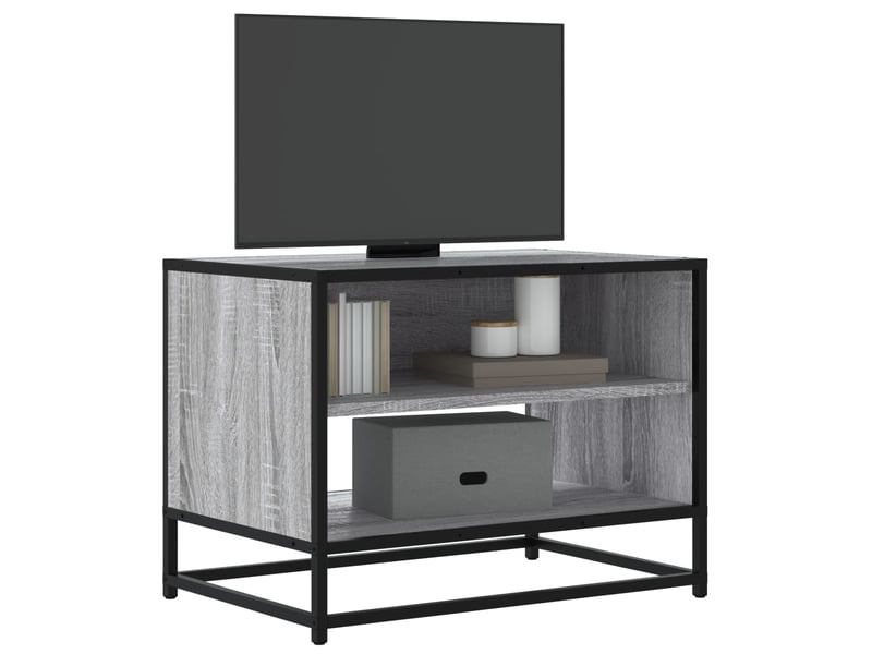  Meuble tv - banc tv - meuble de rangement sonoma gris 61x40x46 cm bois d'ingénierie et métal  - Conforama B