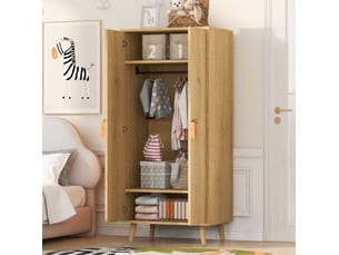 Armoire WISHDOR coloris bois clair largeur 70 cm
