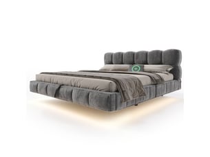 Lit coffre 140x190 cm    coloris gris