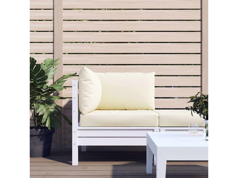 Lot de 3 coussins de palette, coussins de canapé blanc crème tissu oxford cf59659 - Conforama B
