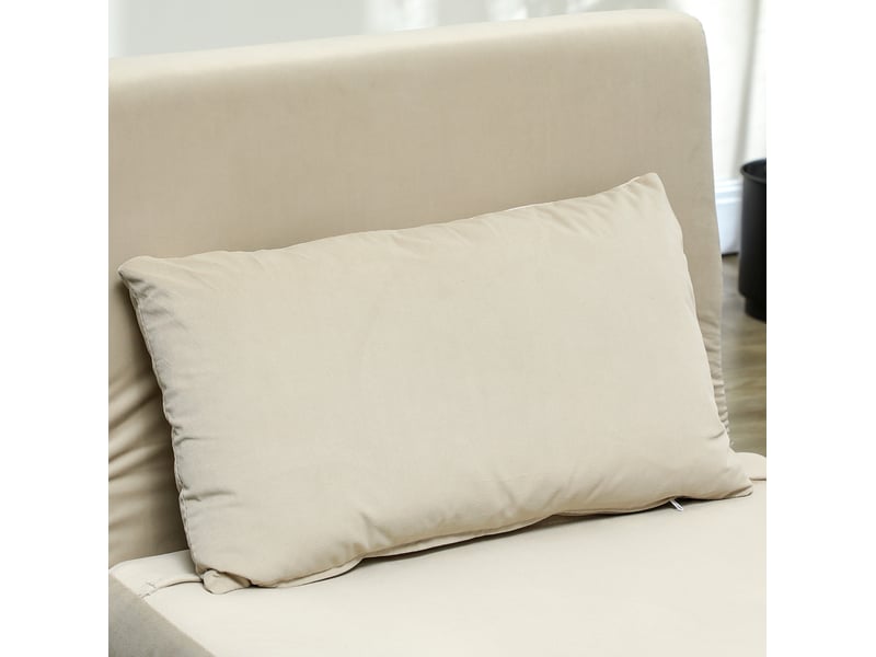  Fauteuil convertible 72 x 78 x 79 cm en velours avec dossier réglable beige chicfurn  - Conforama E