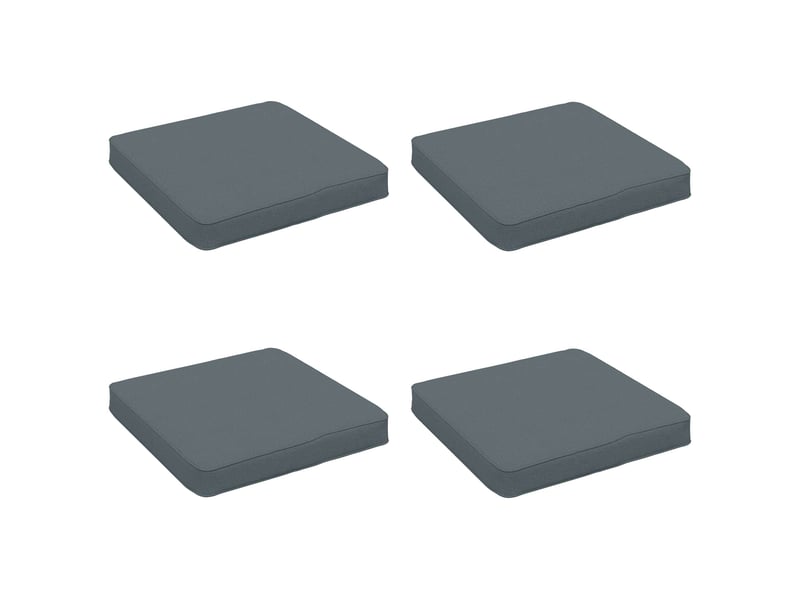 Lot de 4 coussins de siège, coussins d'assise vught 100 % polyester bleu cf60706 - Conforama A