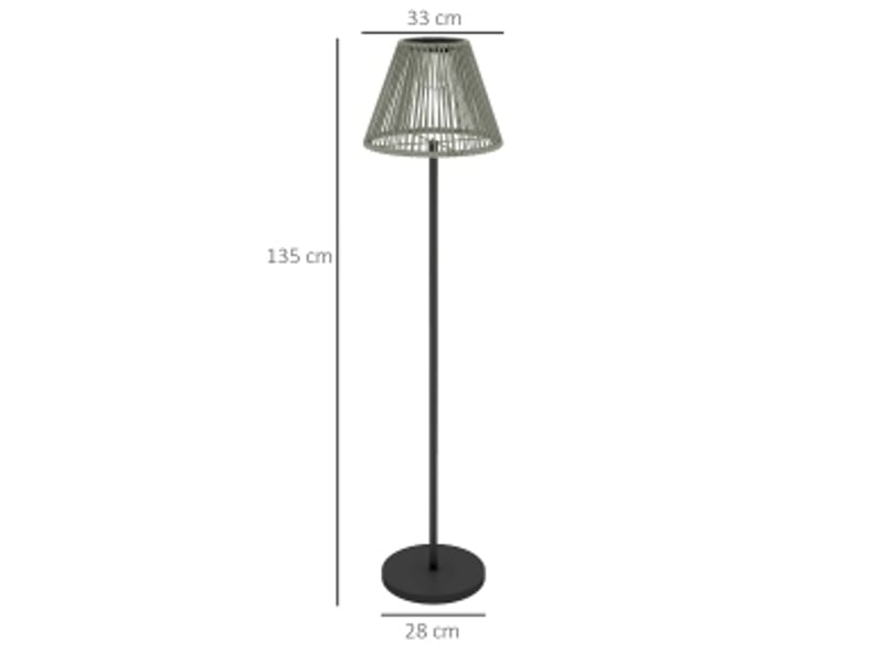  Lampe solaire extérieure 33x135 cm à capteur de lumière métal gris  - Conforama E