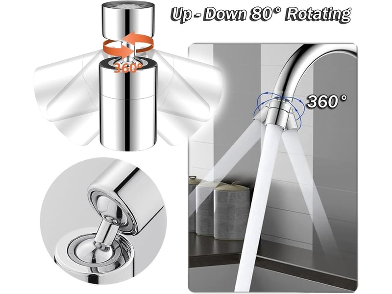  Aérateur de robinet, 360° pivotant embout robinet cuisine, 2 modes mousseur  - Conforama D