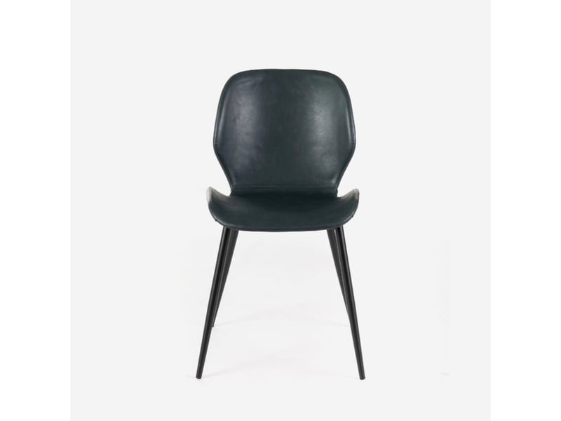  Lot de 4 chaises de salle à manger rembourrées soft-touch callisto - bleu  - Conforama E