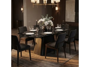 Table extensible en céramique pour salle à manger libin - noir