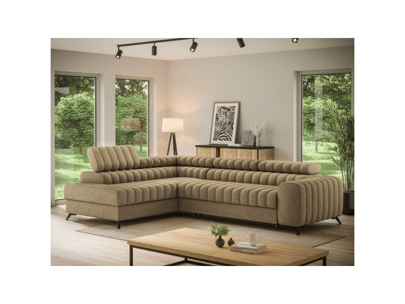 Canapé d'angle collection kanedojo coloris marron - Conforama E