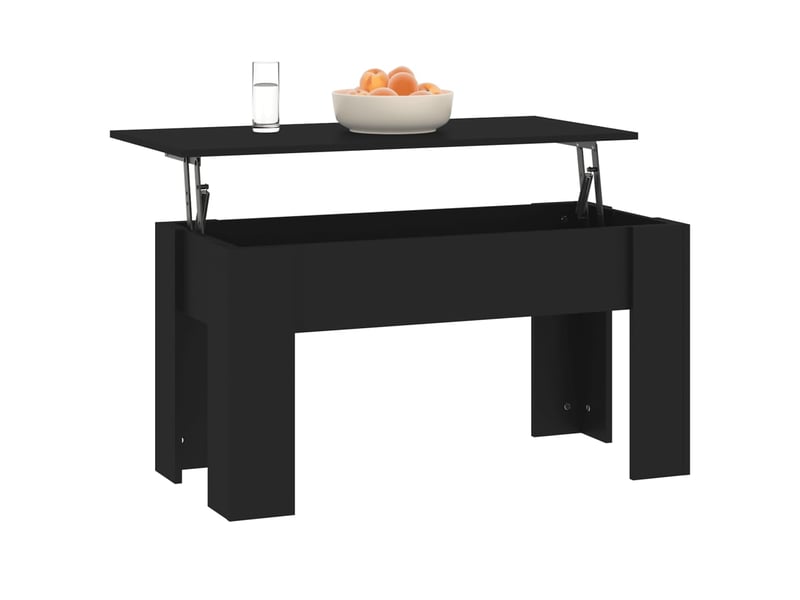  Table basse rectangulaire | table de salon noir 101x49x52 cm bois d'ingénierie  - Conforama D