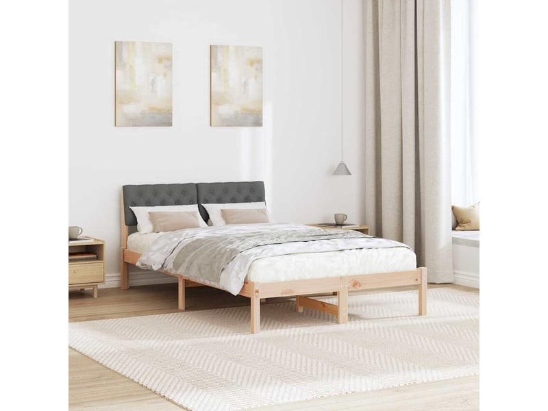  Lit double- lit adulte -  cadre de lit avec tête de lit marron et gris foncé 120 x 200 cm  - Conforama C