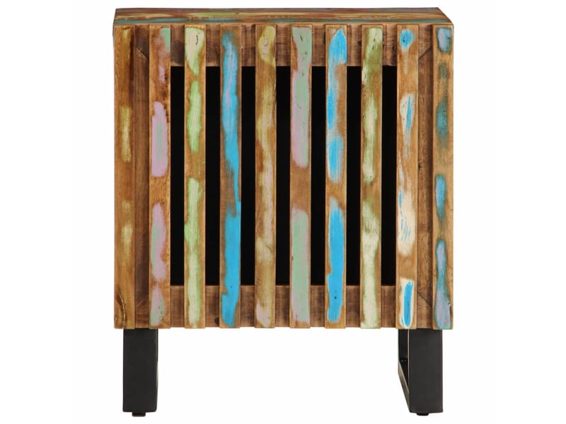  Lot de 2 tables de chevet - cabinet de chevet - table de nuit 40x34x46 cm bois massif de récupération  - Conforama D