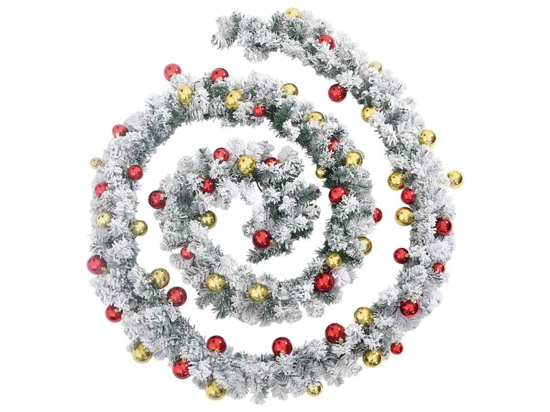  Guirlande de noël avec boules et lumières led vert 20 m pvc  - Conforama A