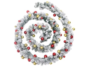 Guirlande de noël avec boules et lumières led vert 20 m pvc