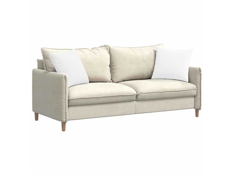  Lot de 2 coussins de canapé, coussins décoratifs tissu blanc 45 x 45 cm cf58764  - Conforama C