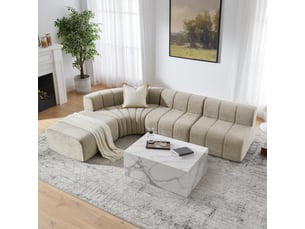 Canapé d'angle modulaire,285x203x64.7 cm,4 places,chenille,marron