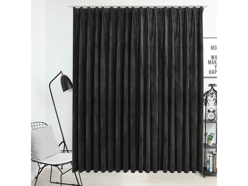  Rideau occultant, rideau black-out avec crochets velours anthracite 290x245 cm cf43961  - Conforama B
