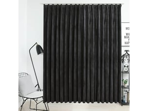 Rideau occultant, rideau black-out avec crochets velours anthracite 290x245 cm cf43961
