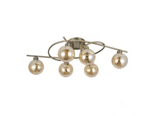 Fabrilamp varanasi, plafonnier, moderne, 6 x g9, cuir, 21 x 65 x 30 cm