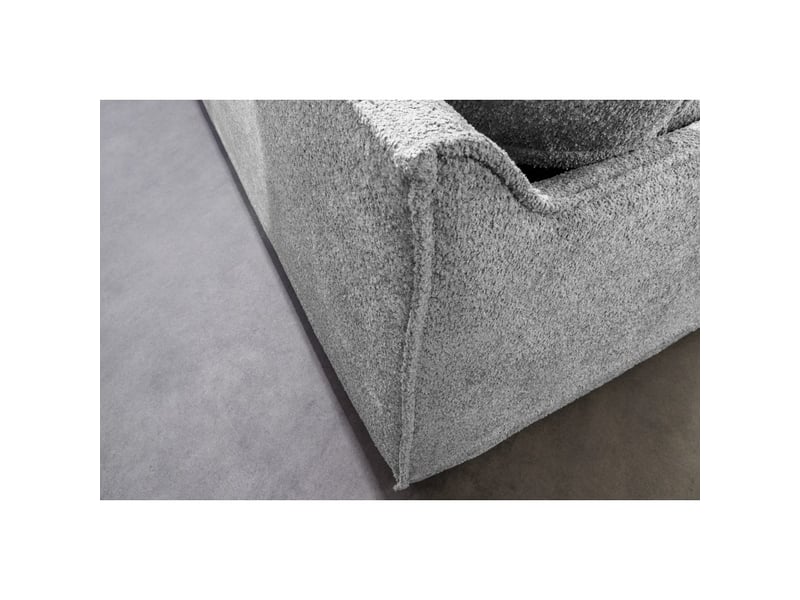  Canapé d'angle kalia – tissu bouclette gris – 4 places – angle droit  - Conforama E