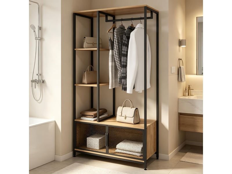  Porte-manteau ouvert, porte-manteau polyvalent, organisateur de vêtements dans la chambre, portant à vêtements dans le couloir (uniquement avec 1005003686785108-1 - Conforama E