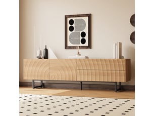 Meuble tv coloris naturel 180 cm <strong>KORFEE</strong>  <strong></strong>