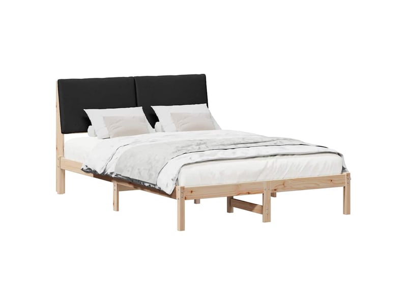  Lit double- lit adulte -  cadre de lit marron et noir 150 x 200 cm bois massif en pin  - Conforama B
