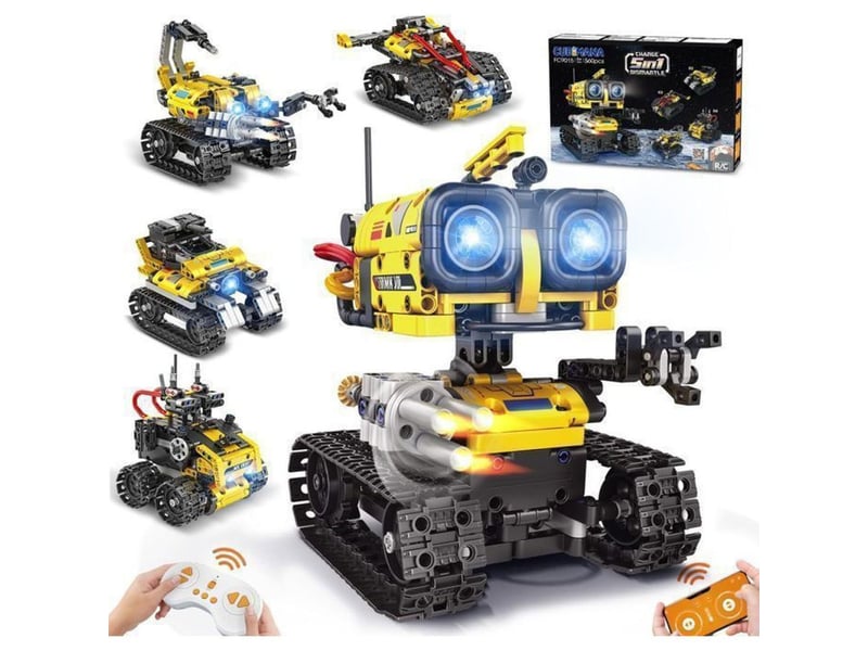  Kit vehicule robot 5 en 1 cubimana 560 pieces jaune abs avec telecommande 2.4 ghz et application 151498_AAAIG28230_6_DROPFR - Conforama A