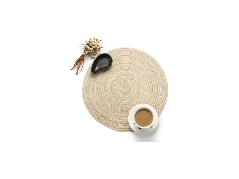  Sets de table ronds lot de 6 tapis de table lavables résistants à la chaleur (beige)  - Conforama B